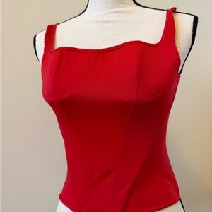 Vintage Red Victoria’s Secret Corset Medium Y2K Retro Sexy Crop Tops